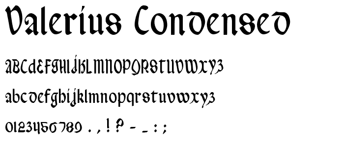 Valerius Condensed font